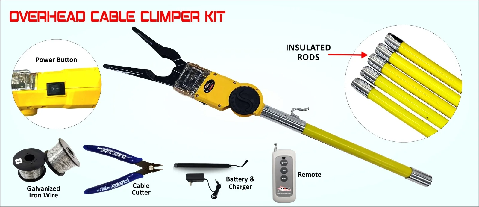 FFS-7000 Fusion Splicer Complete Professional Overhead Cable Climper Kit