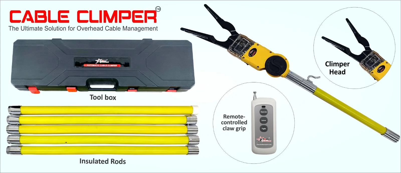 FFS-5000 Fusion Splicer Real-World Applications of the Star Overhead Cable Climper